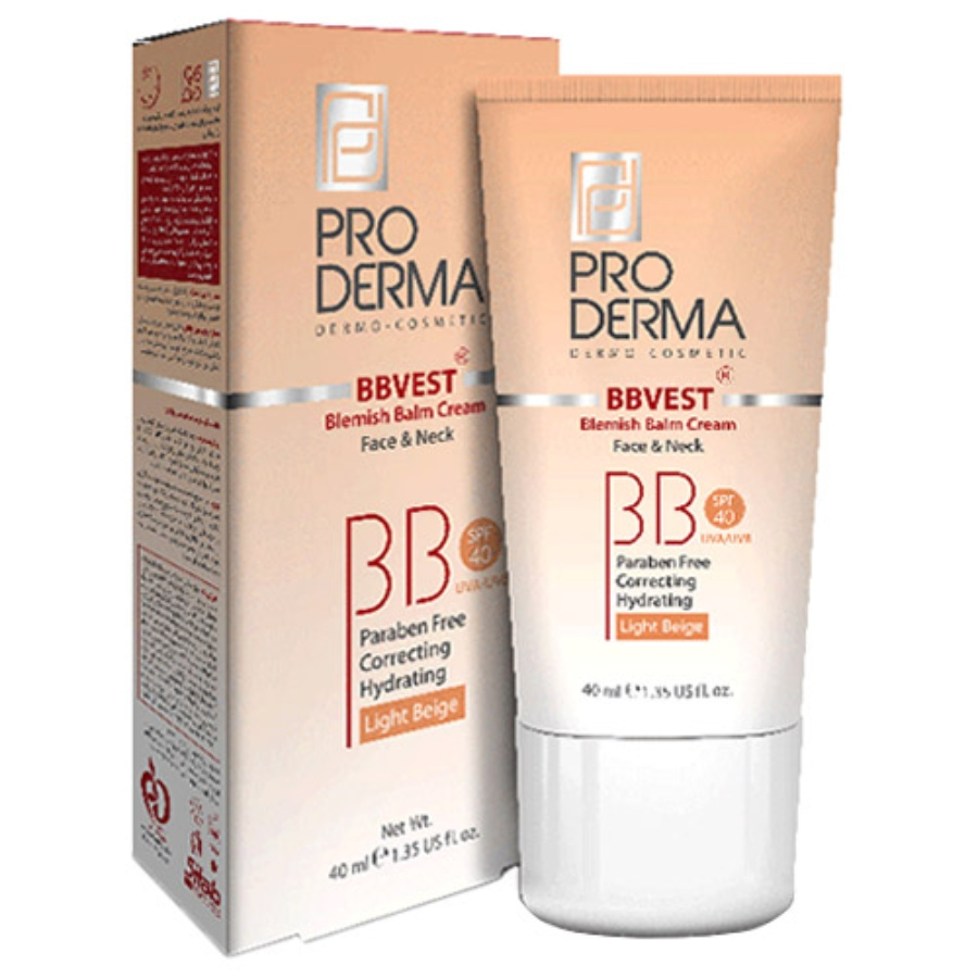 بی بی کرم پوشاننده و مرطوب کننده رنگی پرودرما 40ml
