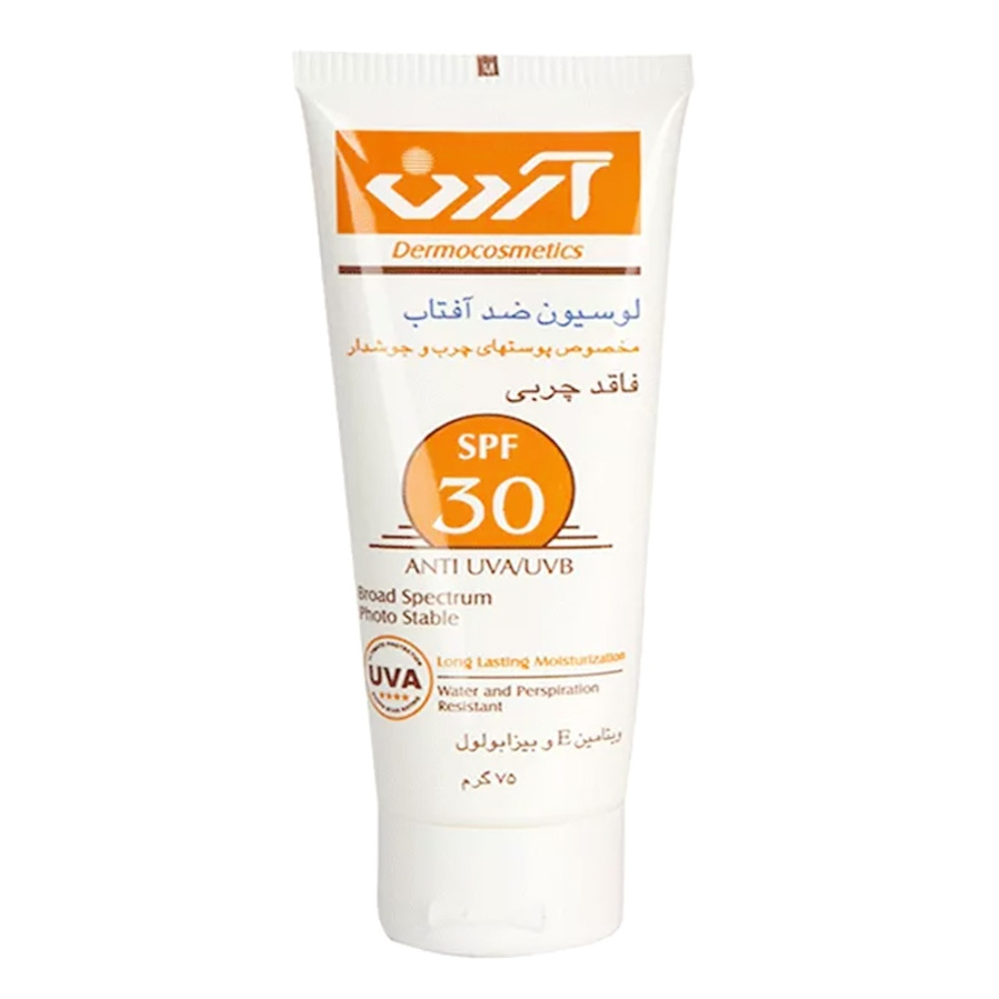 لوسیون ضدآفتاب پوست چرب آردن SPF30 فاقد چربی 75gr