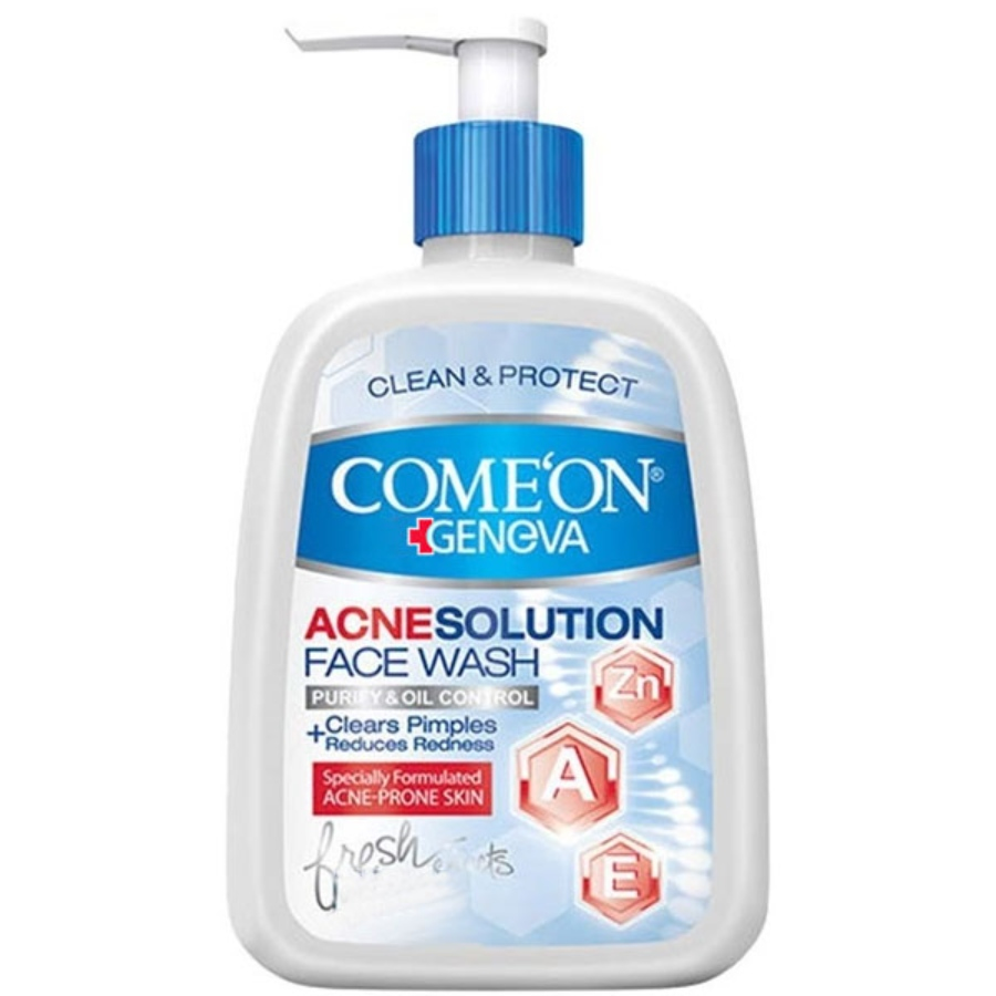 ژل شستشوی صورت کامان پوست‌ چرب و جوش دار 500ml