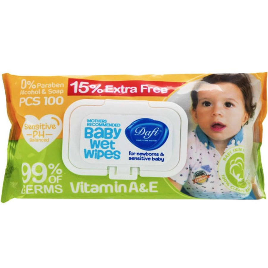 دستمال مرطوب کودک اکسترا دافی 100 تایی