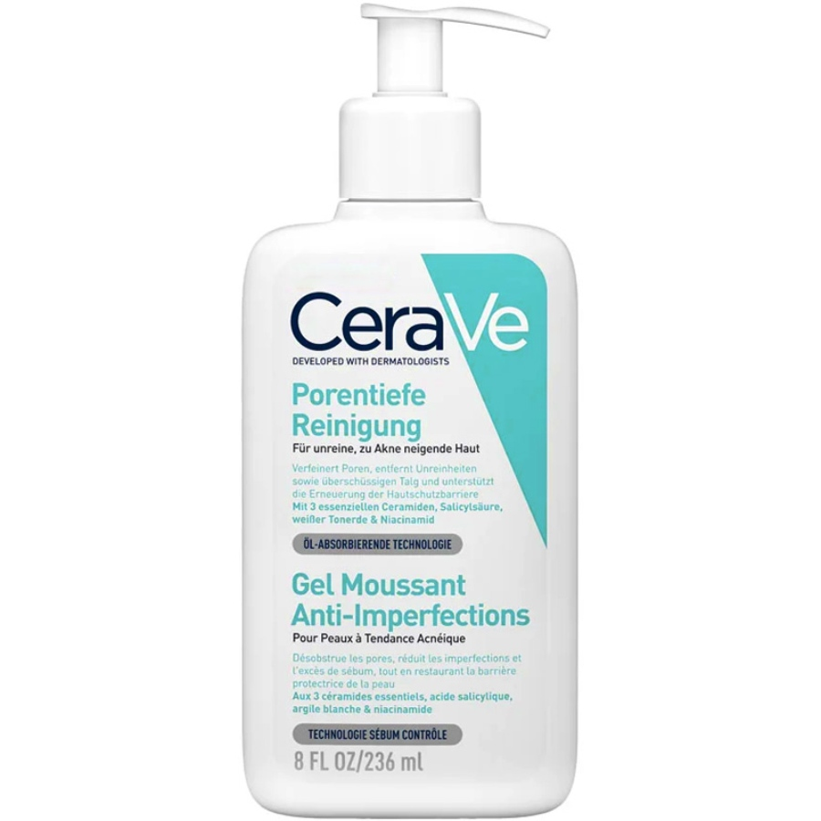 ژل شستشو ضد جوش پوست چرب سراوی 236ml