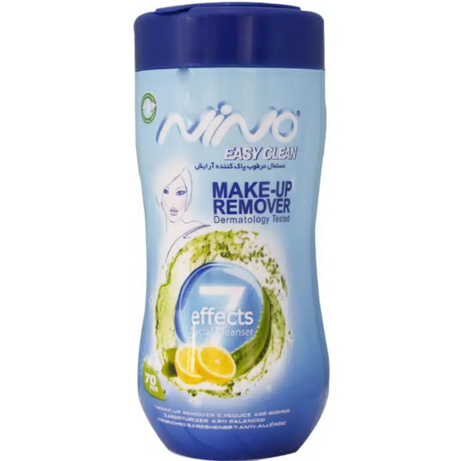 دستمال مرطوب پاک کننده آرایش نینو 70 عددی