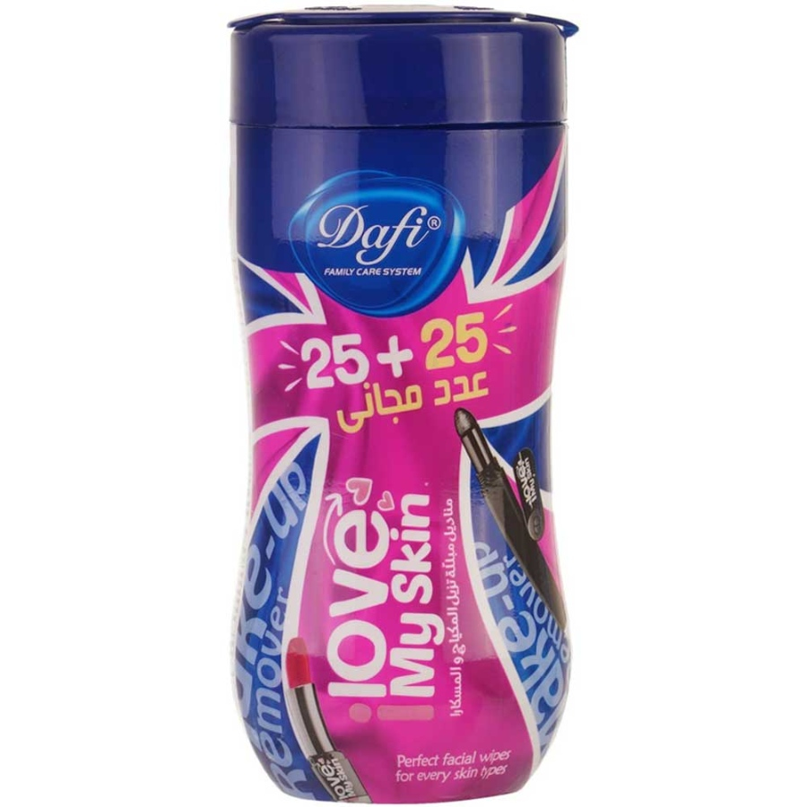 دستمال مرطوب پاک کننده آرایش دافی 50 عددی