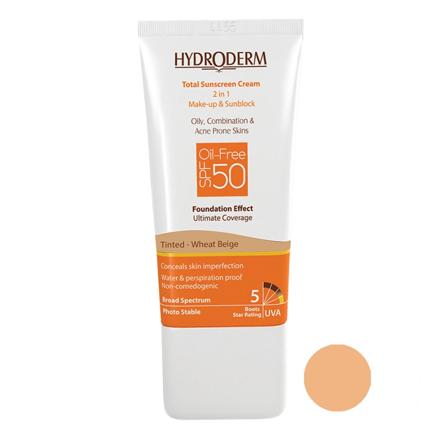 کرم ضد آفتاب رنگی هیدرودرم کرم پودری فاقد چربی SPF50