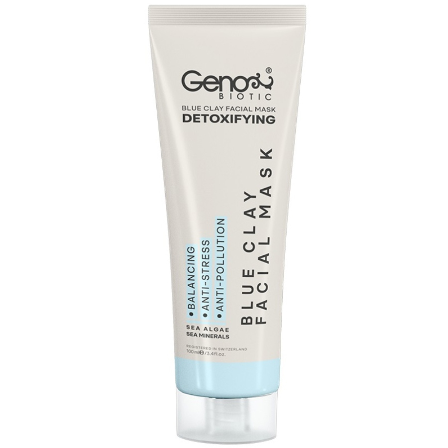ماسک خاک رس آبی صورت و گردن ژنوبایوتیک 100ml