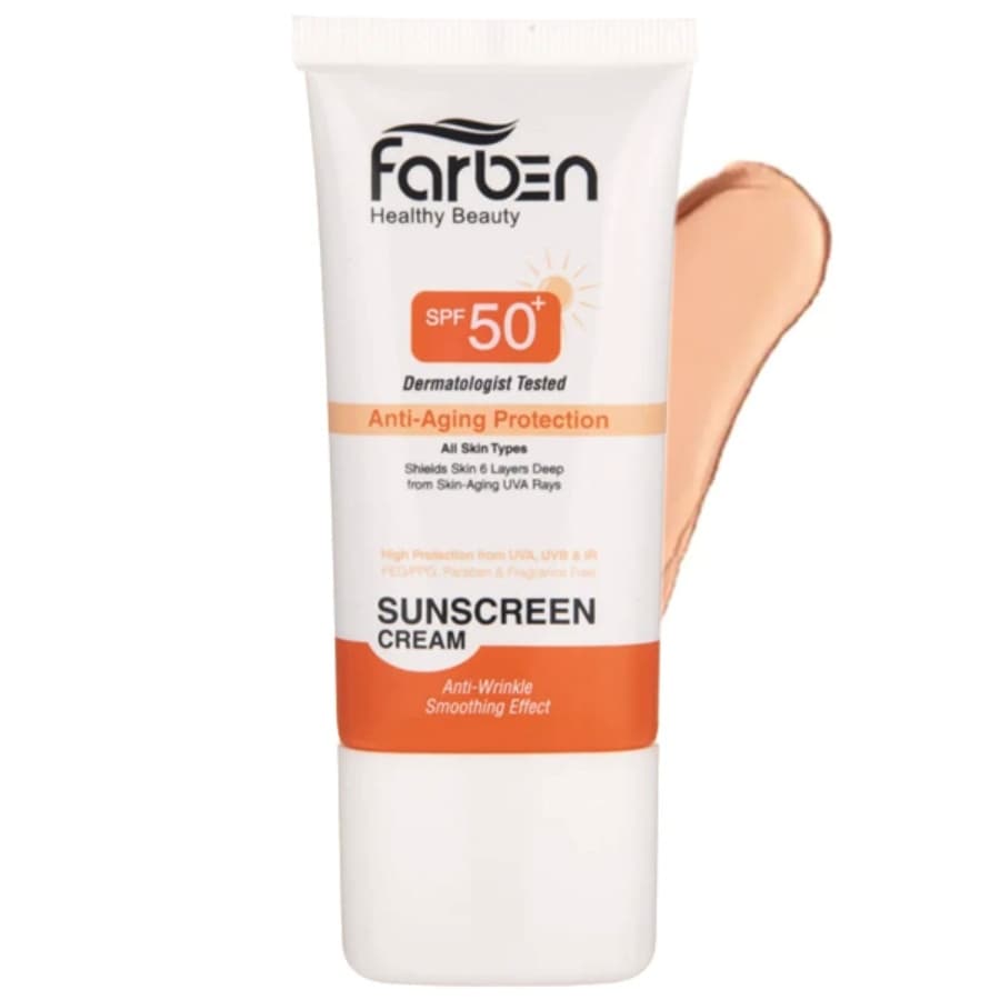 کرم ضد آفتاب ضد چروک رنگی SPF50 فاربن 50ml