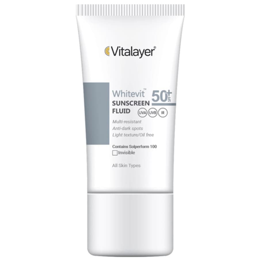 فلوئید ضد آفتاب و ضد لک بی رنگ Whitevit SPF50 ویتالیر 50ml