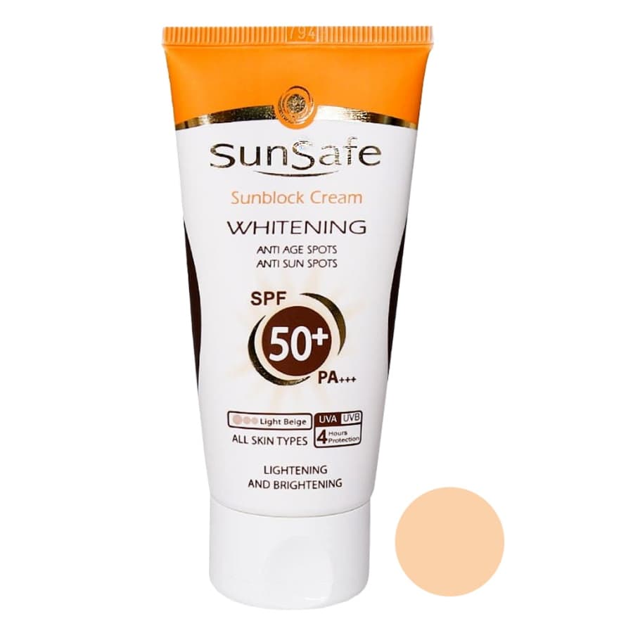 کرم ضد آفتاب روشن کننده سان سیف spf50 بژ روشن 50ml