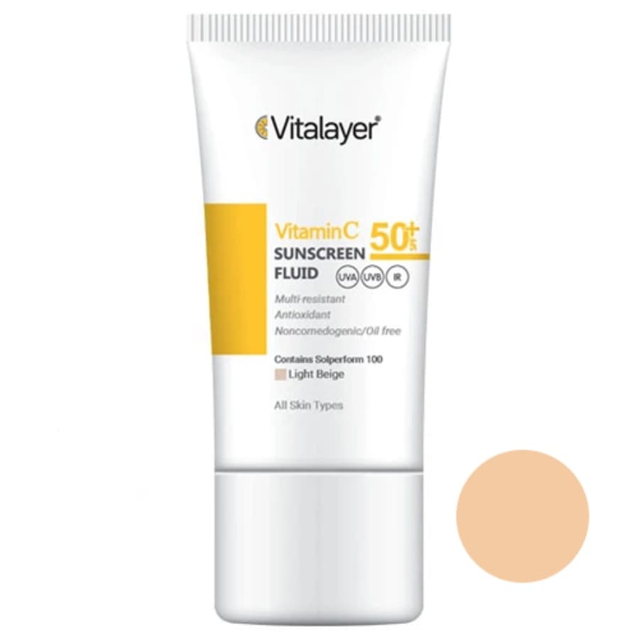 فلوئید ضد آفتاب رنگی ویتامین سی SPF50 ویتالیر 50ml