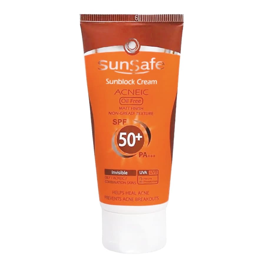 کرم ضد آفتاب SPF50 سان سیف پوست های چرب و آکنه ای 