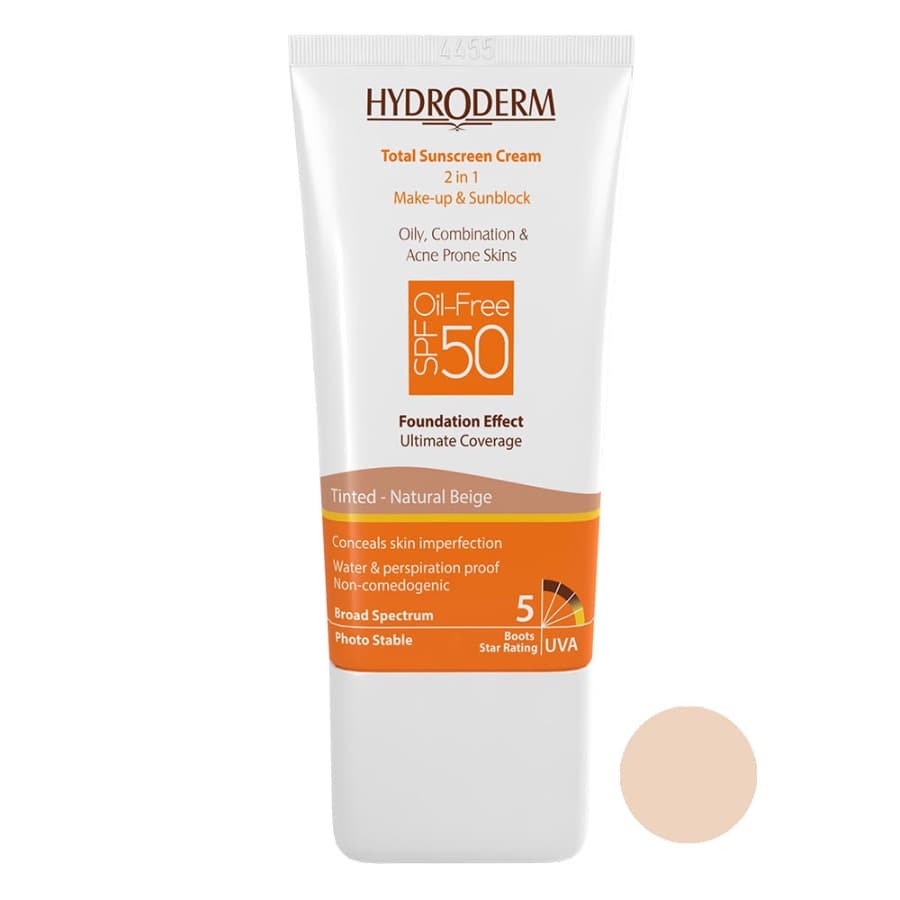 کرم ضد آفتاب رنگی هیدرودرم کرم پودری فاقد چربی SPF50