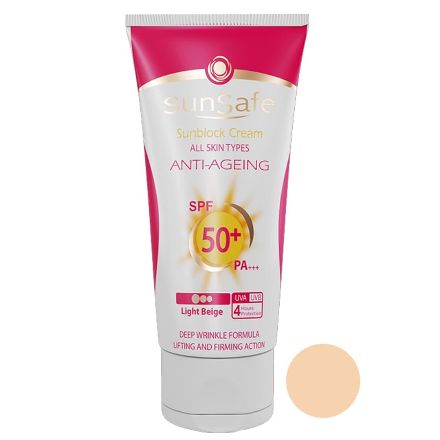 کرم ضد آفتاب رنگی سان سیف ضد چروک spf50